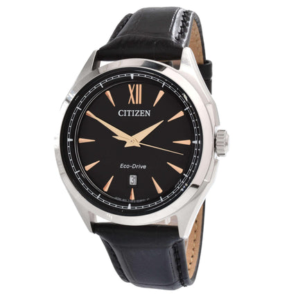 Citizen Men's Watch - Eco-Drive Power Reserve Black Dial Leather Strap | AW1750-18E ,