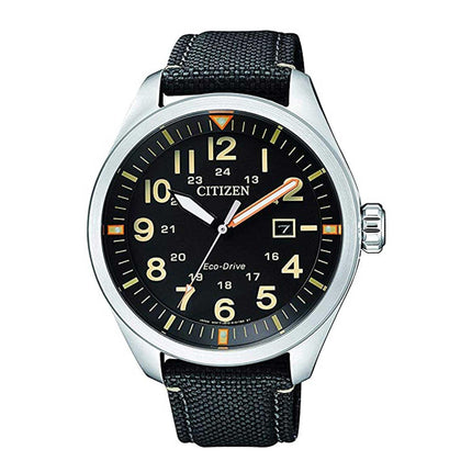 Citizen Men's Watch - Eco-Drive Power Reserve Black Dial Nylon Strap | AW5000-24E ,