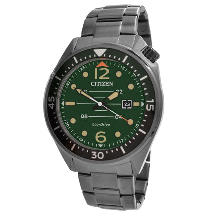Citizen Men's Watch - Eco-Drive Power Reserve Green Dial Grey Bracelet | AW1717-81X ,