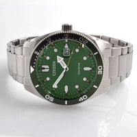 Citizen Men's Watch - Eco-Drive Power Reserve Green Dial Steel Bracelet | AW1768-80X ,