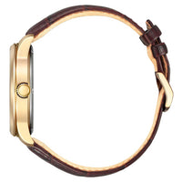 Citizen Men's Watch - Eco-Drive White Dial Brown Leather Strap Day-Date | BM8553-16A ,