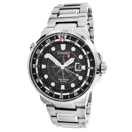 Citizen Men's Watch - Endeavor Eco-Drive Black Dial Silver Steel Bracelet | BJ7140-53E ,