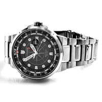 Citizen Men's Watch - Endeavor Eco-Drive Black Dial Silver Steel Bracelet | BJ7140-53E ,