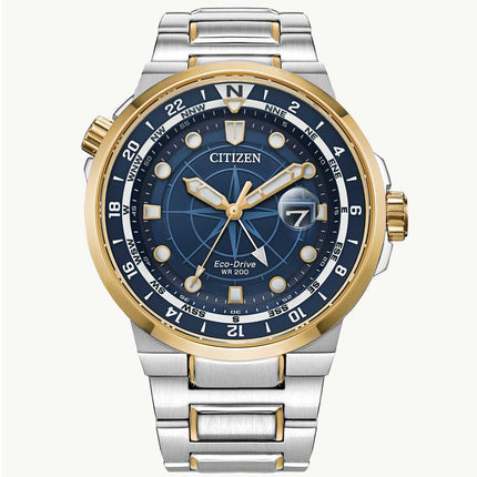 Citizen Men's Watch - Endeavor Eco-Drive Blue Dial Two Tone Bracelet | BJ7144-52L ,