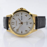 Citizen Men's Watch - Japanese Quartz Silver Dial Black Leather Strap | BF2003-25A ,