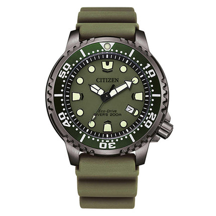 Citizen Men's Watch - Promaster Eco-Drive Olive Green Dial Rubber Strap | BN0157-11X ,