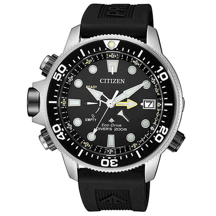 Citizen Men's Watch - Promaster Marine Aqualand Black Rubber Strap Date | BN2036-14E ,