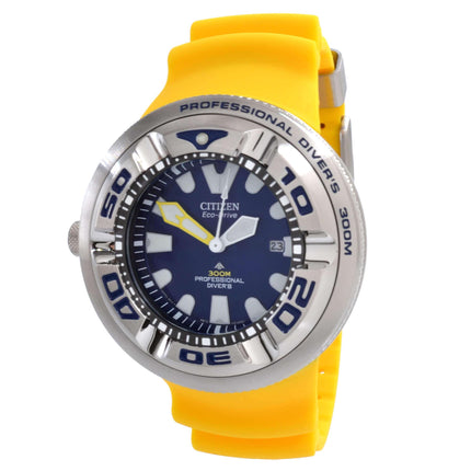 Citizen Men's Watch - Promaster Marine Eco-Drive Blue Dial Yellow Strap | BJ8058-06L ,