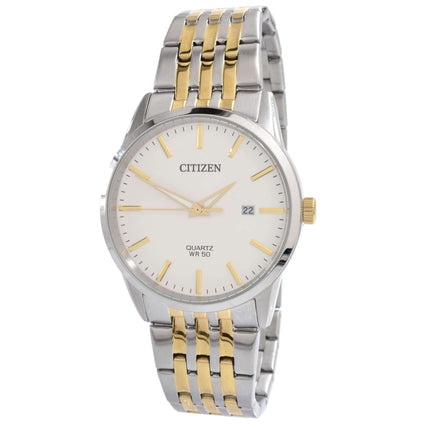 Citizen Men's Watch - Quartz Champagne Dial Silver Steel Bracelet Date | BI5006-81P ,