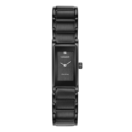 Citizen Women's Diamond Watch - Axiom Black Dial Steel Bracelet | EG7055-51E ,