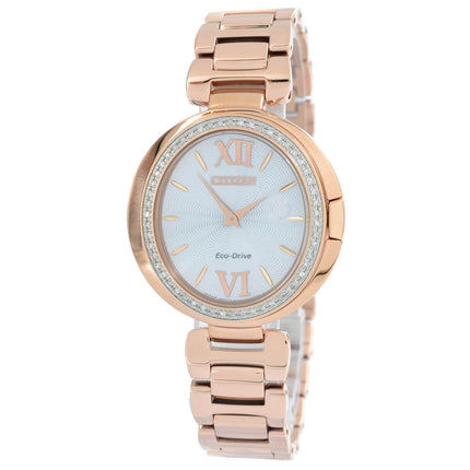 Citizen Women's Eco Drive Watch - Capella Diamond Rose Gold Tone Bracelet | EX1500-52A ,