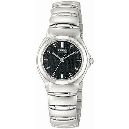 Citizen Women's Eco-Drive Watch - Corso Black Dial Silver Tone Bracelet | EP8090-54H ,