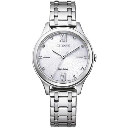 Citizen Women's Eco-Drive Watch - Dress White Dial Silver Tone Bracelet | EM0500-73A ,