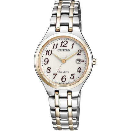 Citizen Women's Eco-Drive Watch - Dress White Dial Two Tone Bracelet | EW2486-87A ,