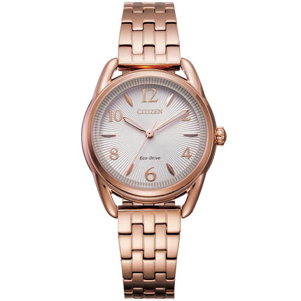 Citizen Women's Eco-Drive watch - Drive Silver Dial Rose Gold Bracelet | FE1213-50A ,