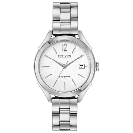 Citizen Women's Eco Drive Watch - Drive Silver Tone Dial Steel Bracelet | FE6140-54A ,
