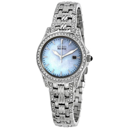Citizen Women's Eco-Drive Watch - Silhouette Crystal MOP Dial Bracelet | EW1220-55D ,