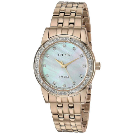 Citizen Women's Eco Drive Watch - Silhouette Crystal Rose Gold Bracelet | EM0770-52Y ,