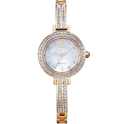 Citizen Women's Eco Drive Watch - Silhouette Crystal Rose Gold Bracelet | EM0863-53D ,