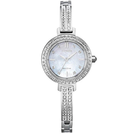 Citizen Women's Eco Drive Watch - Silhouette Crystal Silver Bracelet | EM0860-51D ,