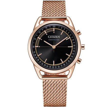 Citizen Women's Smartwatch - Hybrid Black Dial Rose Gold Bracelet | HX0003-51E ,