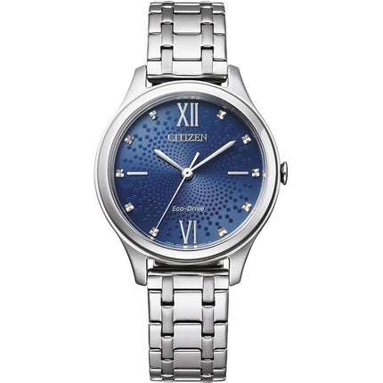 Citizen Women's Watch - Power Reserve Blue Dial Silver Steel Bracelet | EM0500-73L ,