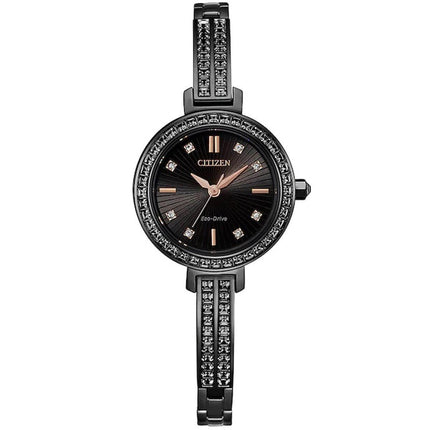 Citizen Women's Watch - Silhouette Crystal Black Dial Bracelet | EM0865-58E ,