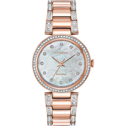 Citizen Women's Watch - Silhouette Crystal White MOP Dial Bracelet | EM0843-51D ,