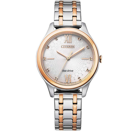 Citizen Women's Watch - White Dial Two Tone Stainless Steel Bracelet | EM0506-77A ,