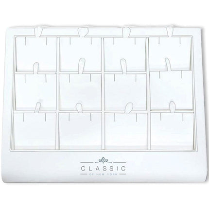 Classic Display - Earring or Pendant White Leatherette Material, 12 Slots | DSP-012 ,