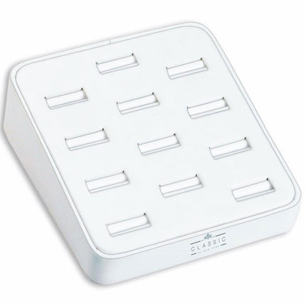 Classic Display for Ring - White Leatherette Material, 12 Slots | DSP-002 ,