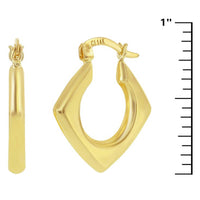 Women's Earrings - 14K Yellow Gold Diamond-Shaped 22x20mm | 14A-103 ,