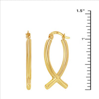 Women's Earrings - 14K Yellow Gold Twisted Hoop | 14A-118 ,