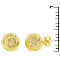 Women's Earrings - 14K YG Diamond-Cut 10mm Bead Studs | 14A-122 ,