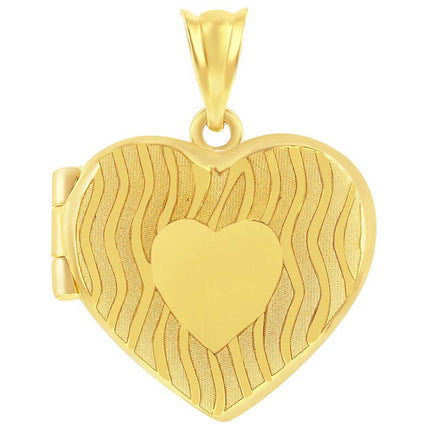 Women's Locket - 14K Yellow Gold Designed Heart | 14J-207 ,