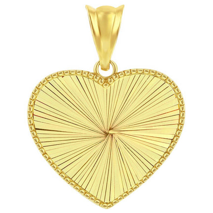 Women's Pendant - 14K Yellow Gold Diamond-Cut Heart | 14J-215 ,