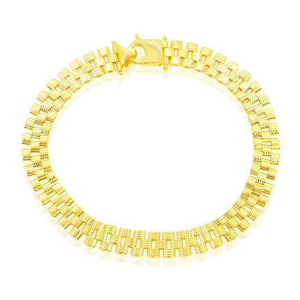 Classic Men's Bracelet - Gold Plated Sterling Silver Panther-Link | S-5135-GP ,