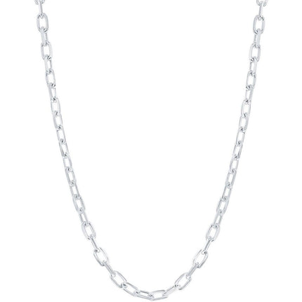 Classic Men's Chain - Rhodium Plated Sterling Silver 4.1mm Anchor, 20 inch | Q-5584-20 ,