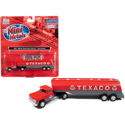 Classic Metal Works 1/87 (HO) Scale Model Tanker Truck - 1960 Ford Red and Grey ,