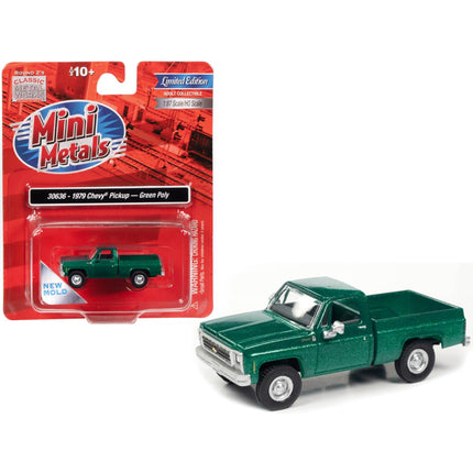 Classic Metal Works 1/87 (HO) Scale Pickup Truck - 1979 Chevrolet Green Metallic ,