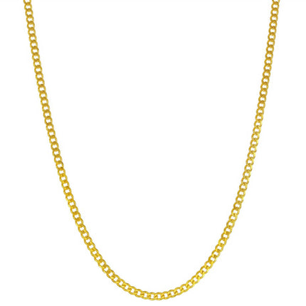 Classic Unisex Chain - Gold Plated Sterling Silver 2mm Curb Style, 18 Inch | Q-5732-18 ,