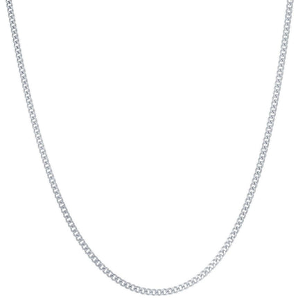 Classic Unisex Chain - Rhodium Plated Sterling Silver Curb 050, 20 inch | Q-5452-20 ,