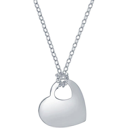 Classic Unisex Necklace - Sterling Silver Chain with Heart Pendant | N-4964 ,