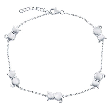 Classic Women's Anklet - Sterling Silver Cats by the Yard Lobster Clasp | R-9272 ,