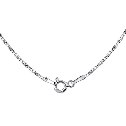 Classic Women's Box Chain - Rhodium Sterling Silver 1.3mm Twisted, 18 inch | Q-5458-18 ,
