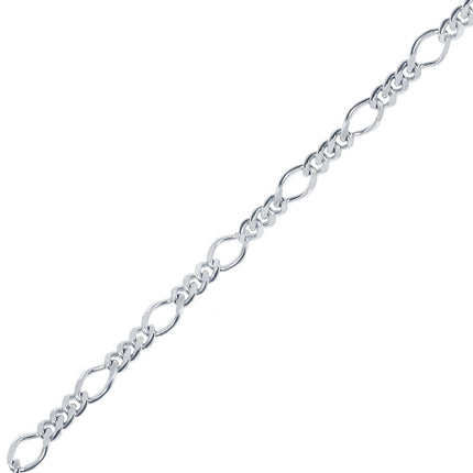 Classic Women's Bracelet - Rhodium Plated Sterling Silver Curb Linked | Q-5370-7.5 ,