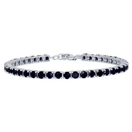Classic Women's Bracelet - Round 13.00cttw Diffusion Sapphire Gem Tennis | T-7685 ,