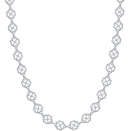 Classic Women's Bracelet - Sterling Diamond-Cut Flowers and Heart Cut-Outs | S-4855 ,