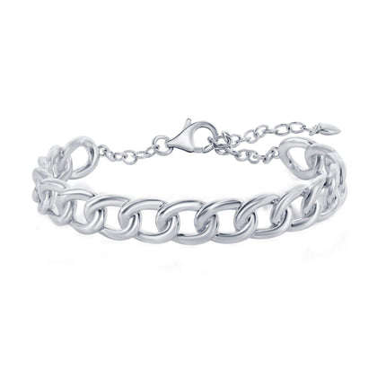 Classic Women's Bracelet - Sterling Silver 9mm Cuban Chain Lobster Clasp | S-5143 ,