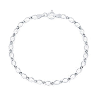 Classic Women's Bracelet - Sterling Silver Flat Linked Spring Clasp, 7 Inch | Q-5342-7 ,